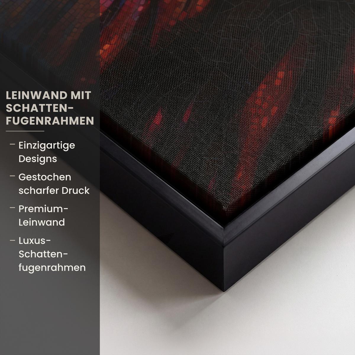 LEINWAND Bilder mit Rahmen - Mosaik - Bunt - Baum - Äste - 40x60 - Multicolor, Textil (40/60cm) - MuchoWow