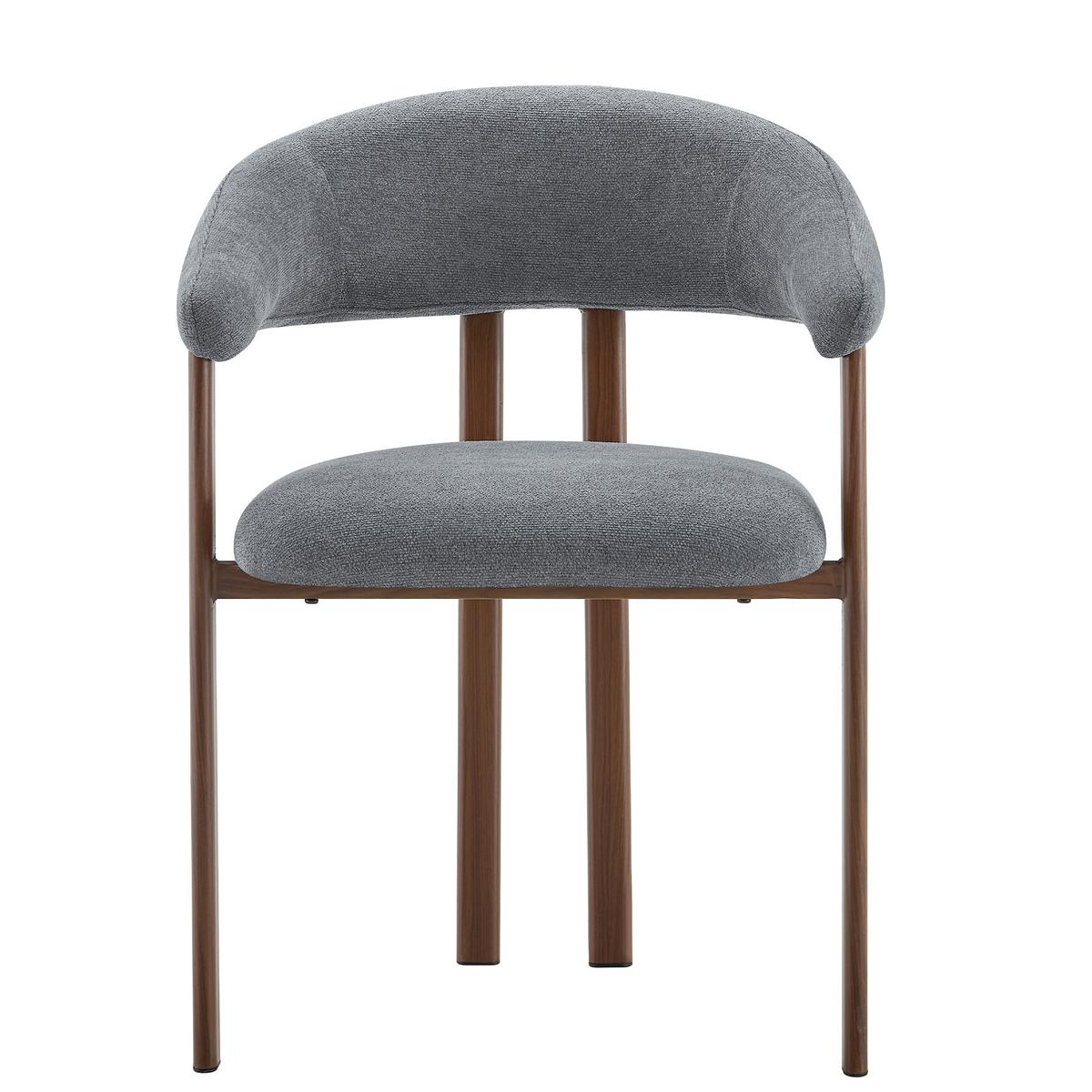 ESSZIMMERSTUHL 2ER-SET aus Stoff mit Metallbeinen, ergonomisch gepolstert im Fass-Design - Grau, Textil (60/80.5/57.5cm) - Urban Meuble