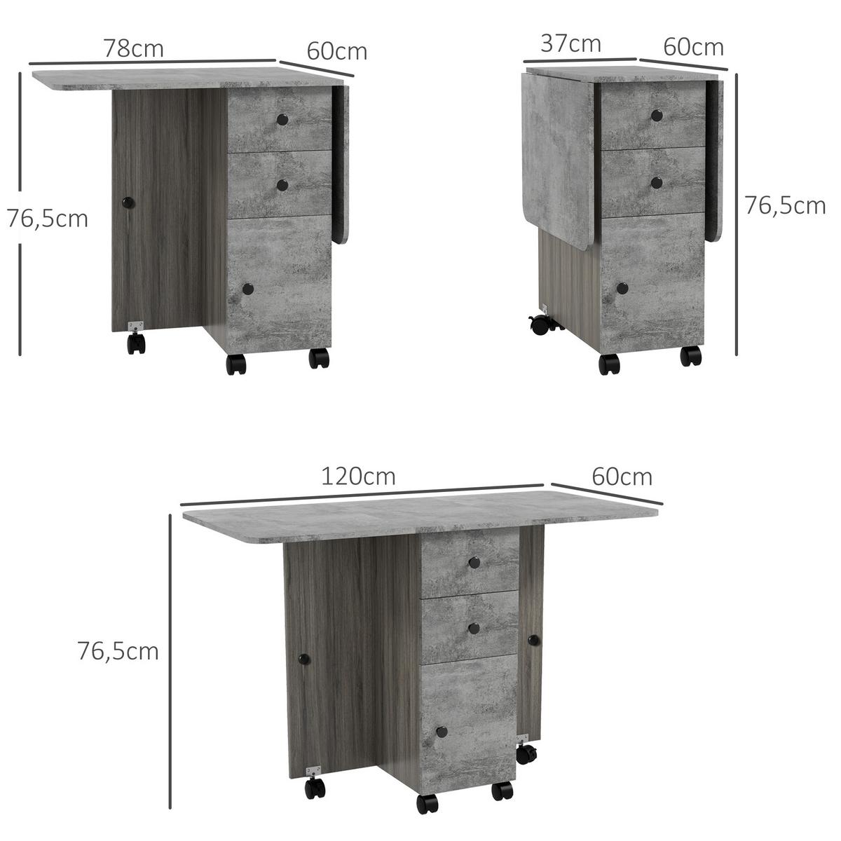 ESSTISCH Gryvin 120/60/76.5 cm - Grau, Holz (120/60/76.5cm) - ZMH