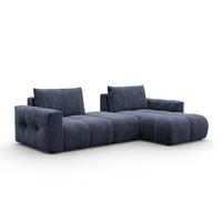 ECKSOFA VERONA 4-Sitzer RECHTS, Marineblau - Blau/Schwarz, Holz/Textil (282/173cm) - Courtois Laville