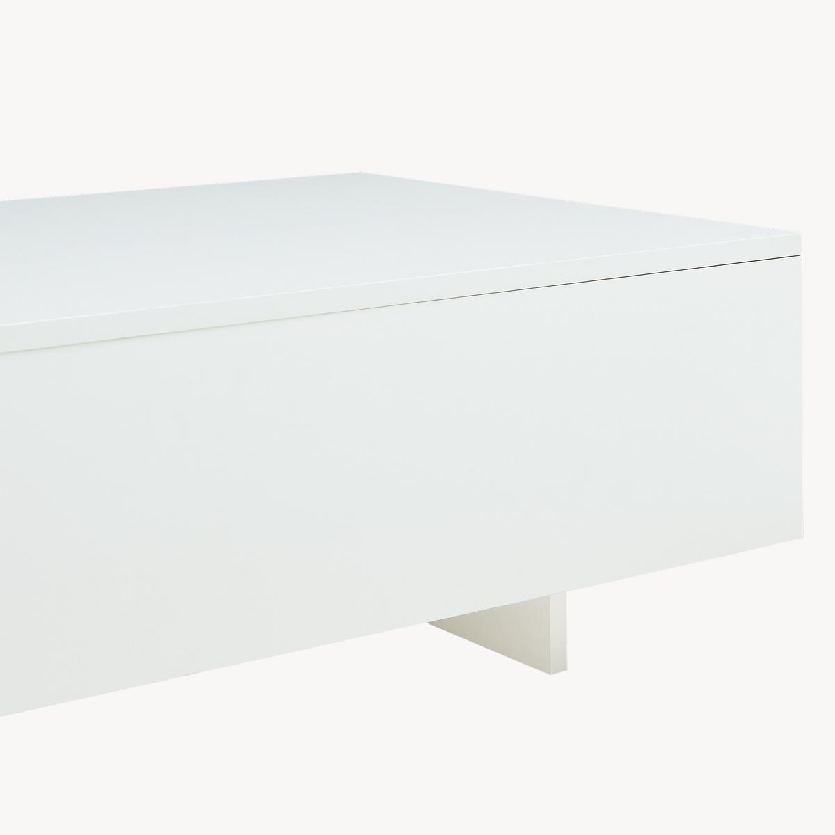 COUCHTISCH Lärketorp 115/55/31 - Weiß Hochglanz, Holzwerkstoff (55/115/31cm) - [en.casa]