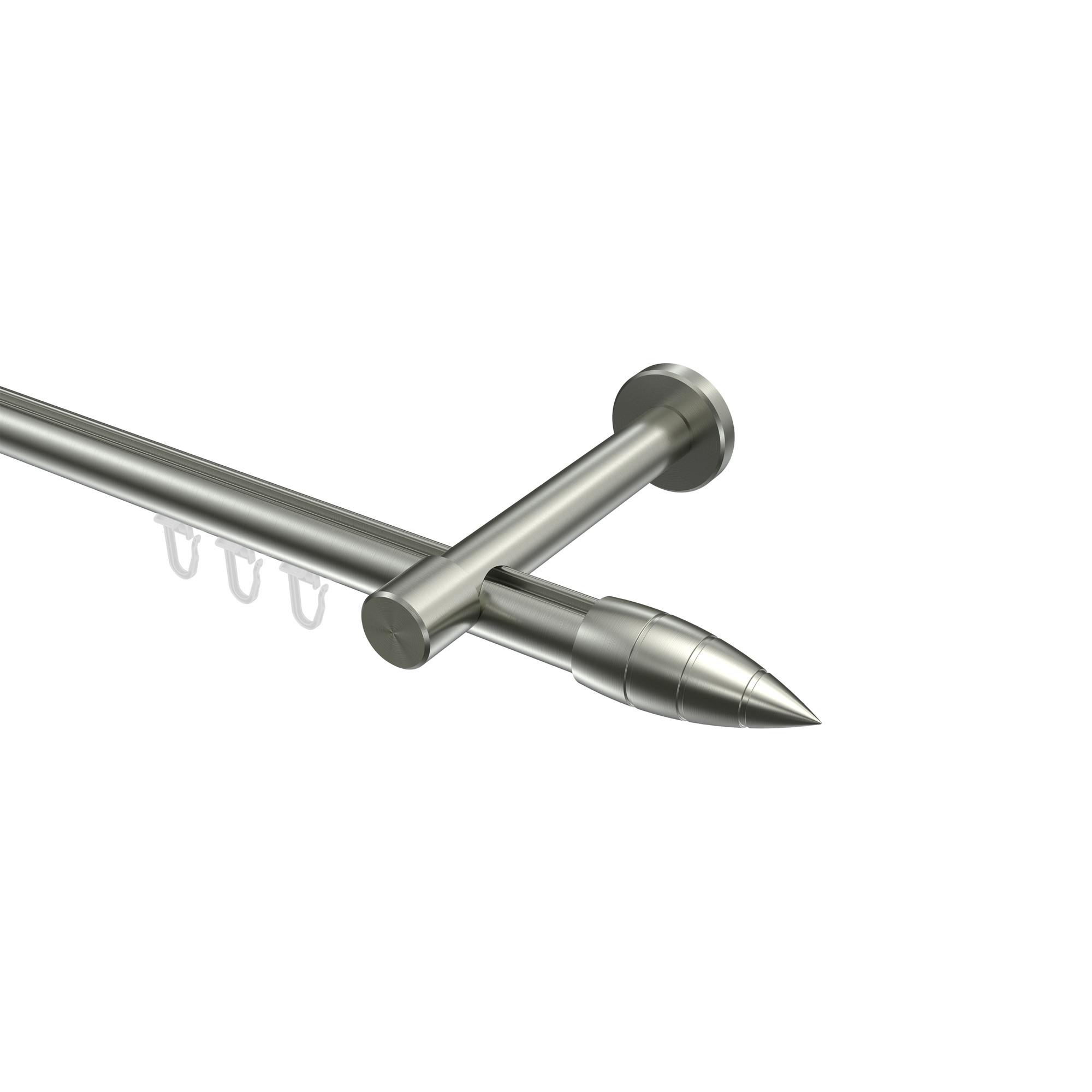 GARDINENSTANGE INNENLAUF Prestige Samanto 240 cm (geteilt in 2 x 120 cm), 1-läufig, 20 mm Ø Edelstahl-Optik - Edelstahlfarben, Metall (240cm) - INTERDECO
