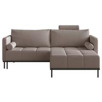 SCHLAFSOFA Skilia mit Schlaffunktion, 3-Sitzer 224 cm - Graubraun/Schwarz, Textil/Metall (224/85/102cm) - Selsey