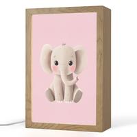 NACHTTISCHLAMPE Elefant - Baby - Rosa - Cartoon 20x30 cm - Rosa, Holzwerkstoff (8/20/30cm) - OnlyWow