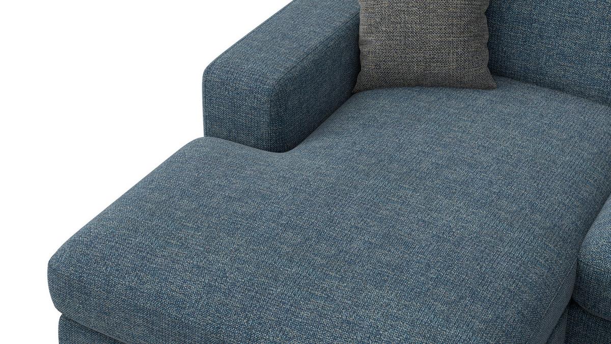 ECKSOFA OTTO 4-Sitzer, marineblau - Blau/Schwarz, Holz/Textil (279/159cm) - Wozimo