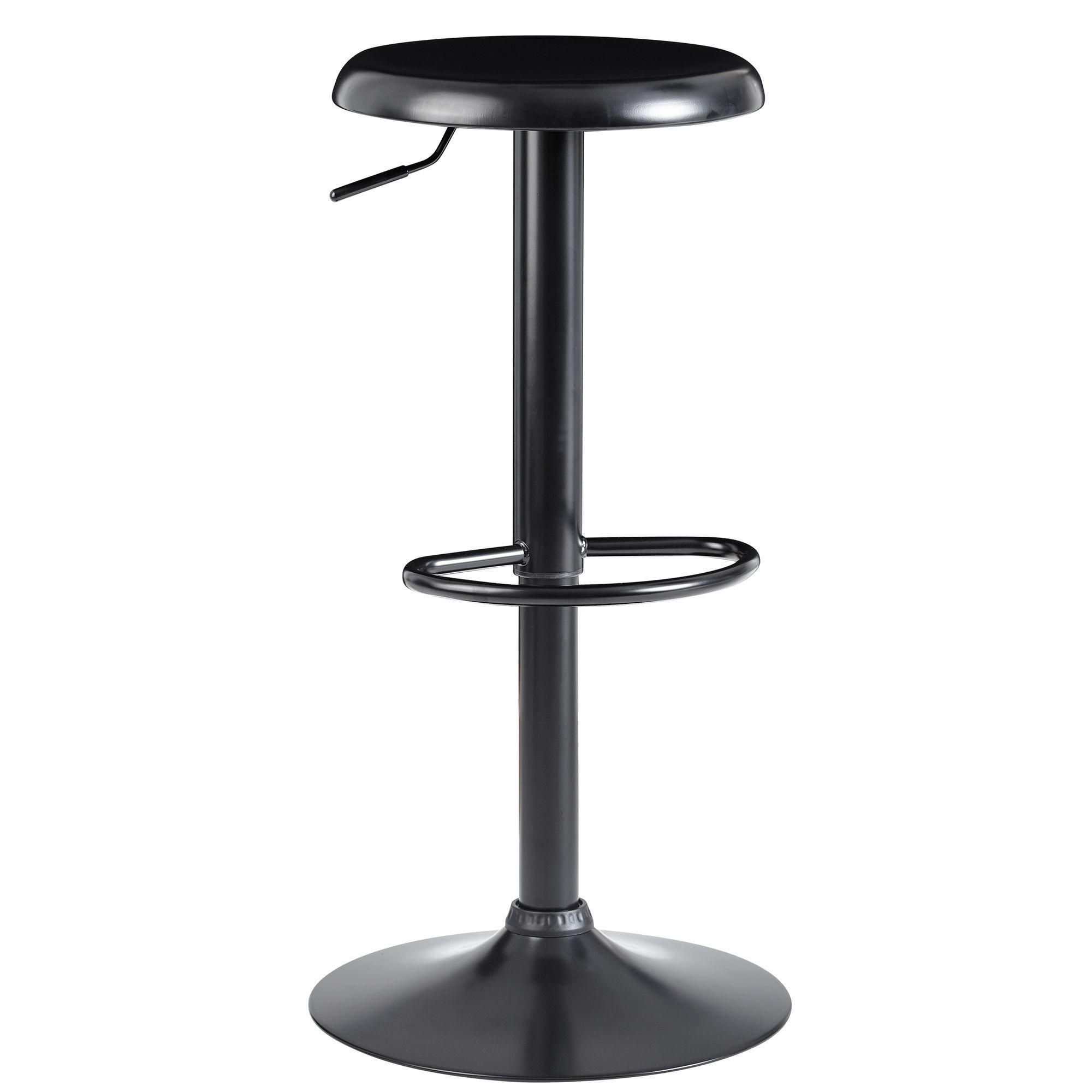 BARHOCKER – Schwarz, höhenverstellbar, mit Fußablage, 40x58–79 cm - Schwarz, Metall (40/79/40cm) - KADIMA DESIGN