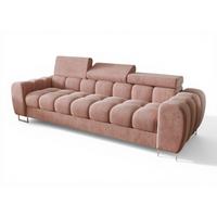 SOFA 3-sitzer Bastien In Stoff Terra - Rosa, Holzwerkstoff/Textil (265/95/97cm) - Fun Möbel