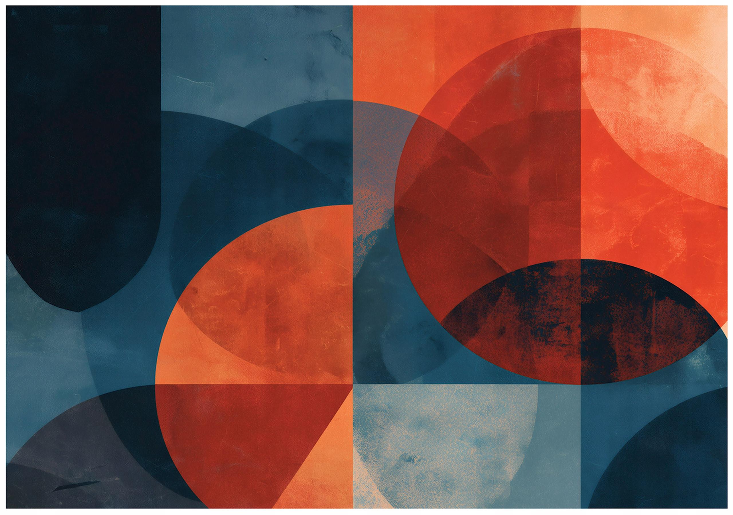 FOTOTAPETE Abstrakt Boho Blau 400x280 cm - Multicolor, Papier (400/280cm) - Wallarena