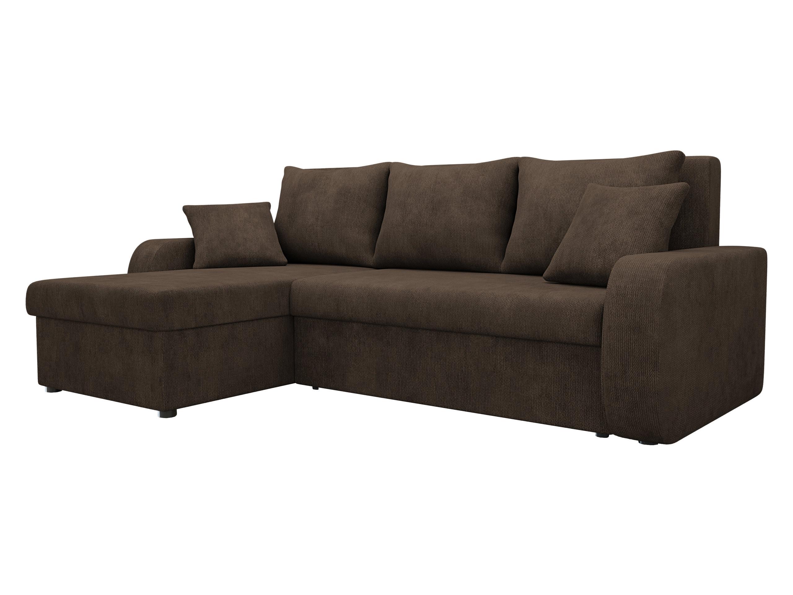 ECKSOFA Kris Lux - Dunkelbraun/Schwarz, Holz/Kunststoff (238/147cm) - MIRJAN24