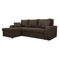 ECKSOFA Kris Lux - Dunkelbraun/Schwarz, Holz/Kunststoff (238/147cm) - MIRJAN24