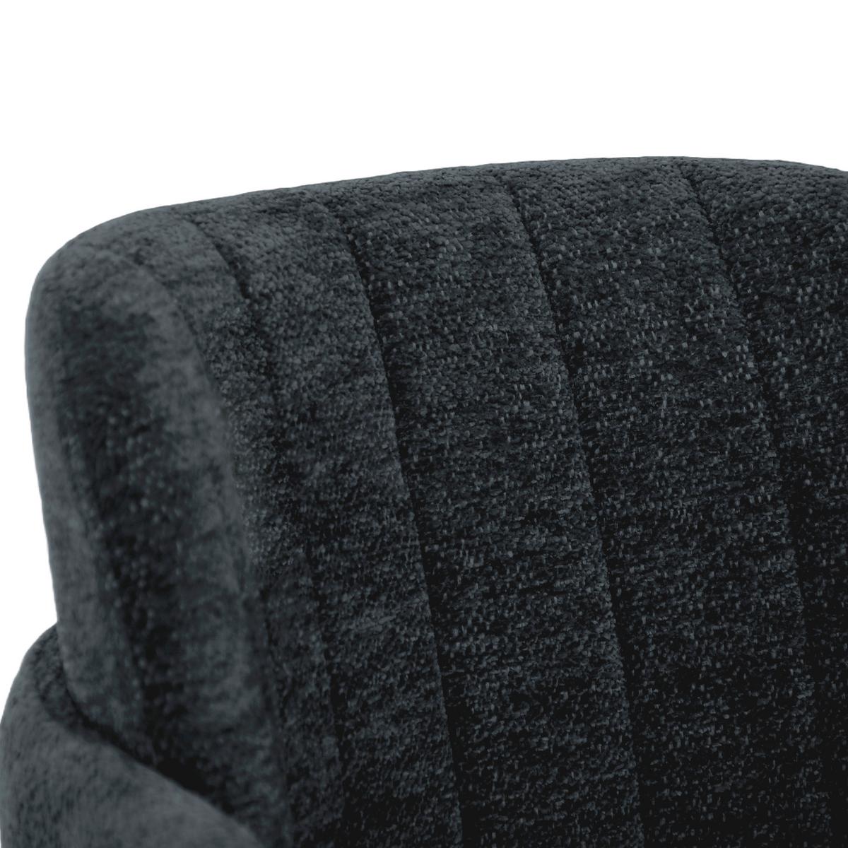 ARMLEHNENSTUHL Velto im Bouclestoff mit Metallbeinen, Anthrazit - Anthrazit/Schwarz, Metall (55/77/51cm) - Beautysofa