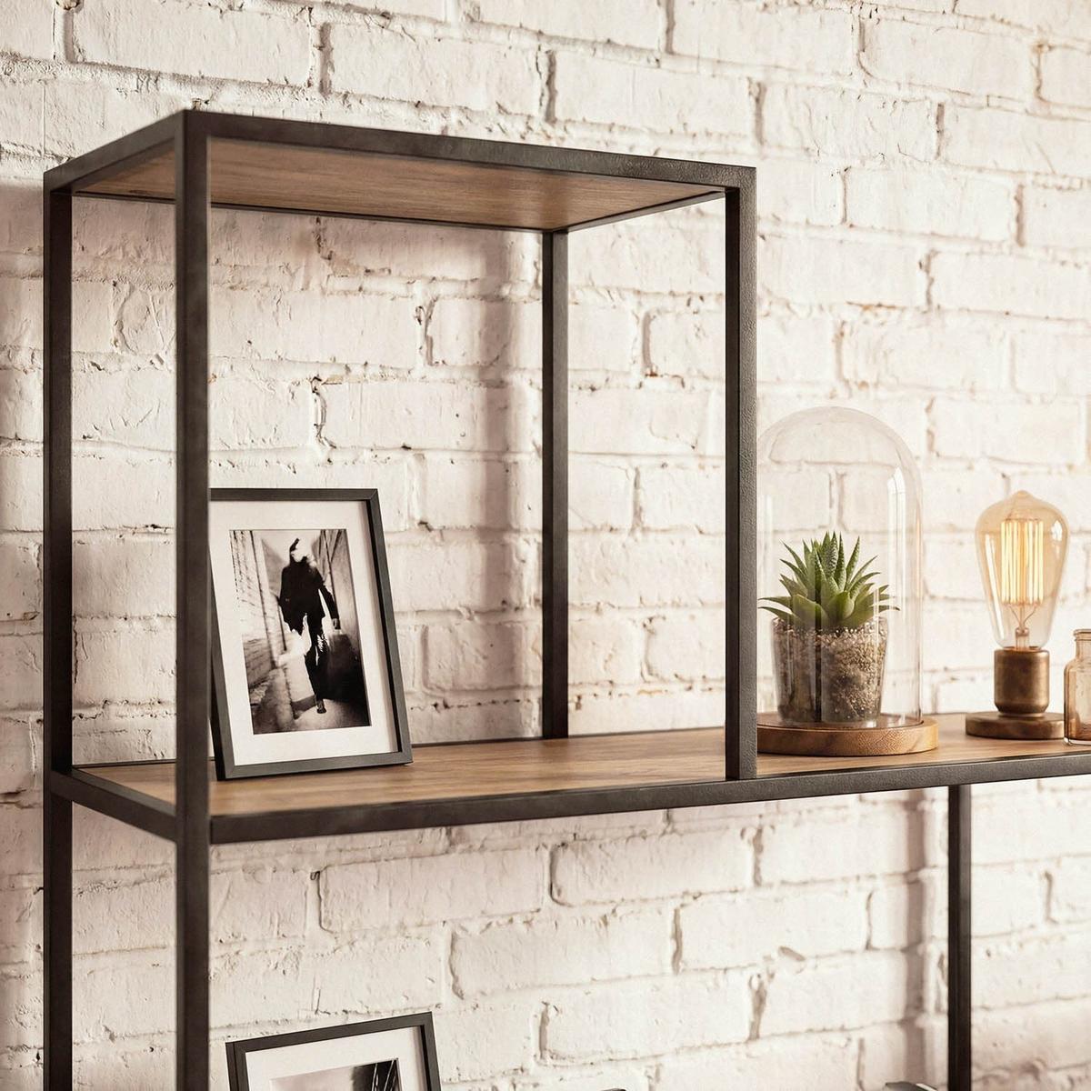 BÜCHERREGAL im Treppen-Design - L160 x H157 cm - Colorado - Schwarz, Holzwerkstoff (30/157/11cm) - Calicosy