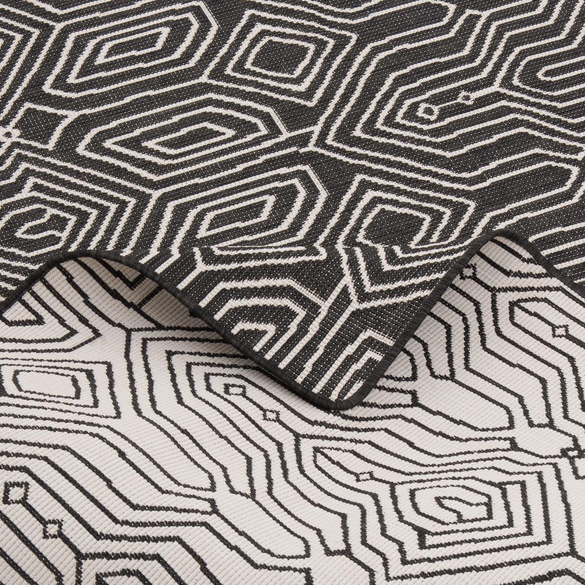 IN- UND OUTDOOR TEPPICH LÄUFER BEIDSEITIG NEWPORT - Schwarz, Textil (100/100cm) - Snapstyle