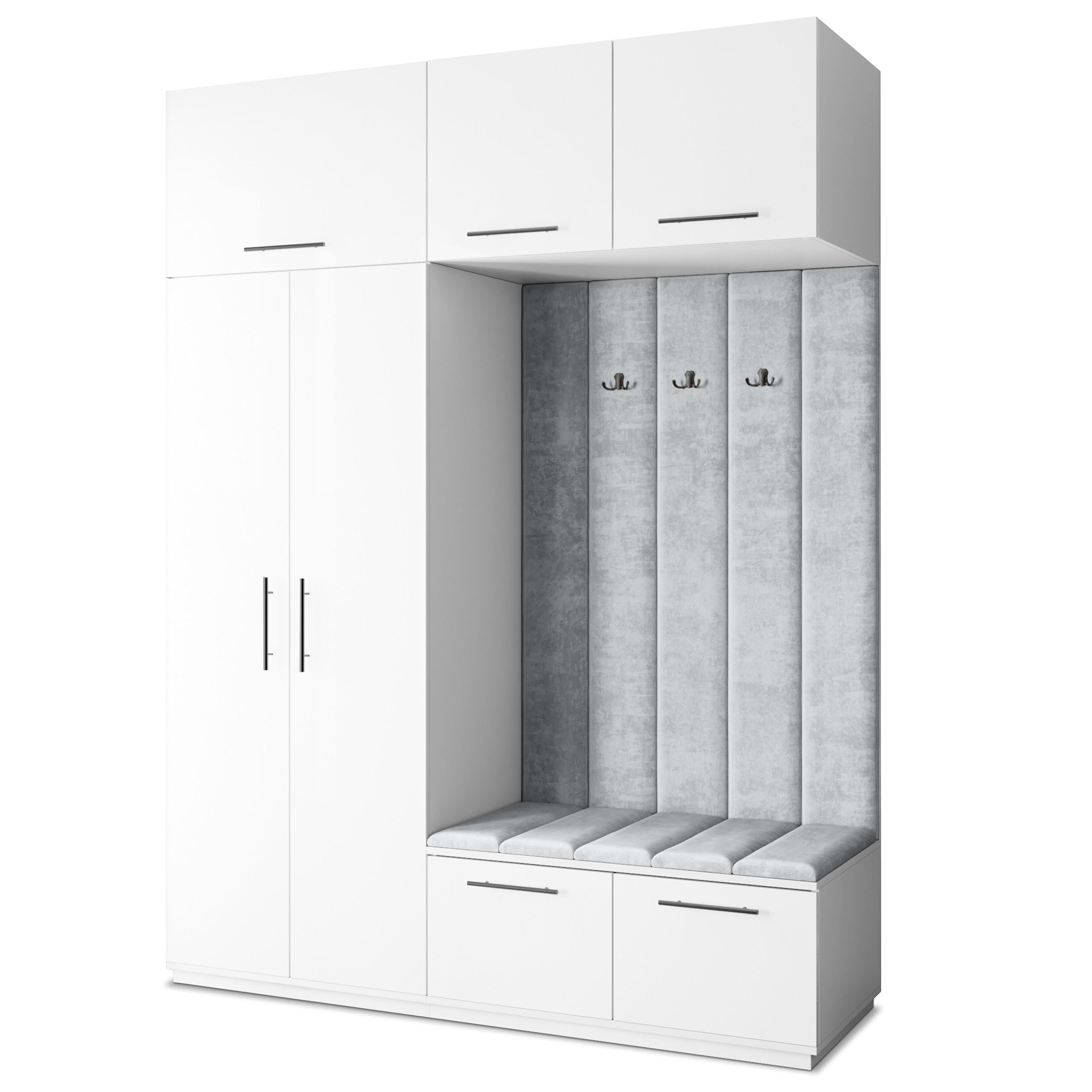 GARDEROBENSCHRANK REMA 180/240/60 cm Modern Weiß - Hellgrau/Weiß, Holzwerkstoff (180/240/60cm) - MASSENO