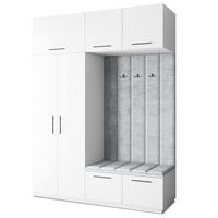 GARDEROBENSCHRANK REMA 180/240/60 cm Modern Weiß - Hellgrau/Weiß, Holzwerkstoff (180/240/60cm) - MASSENO