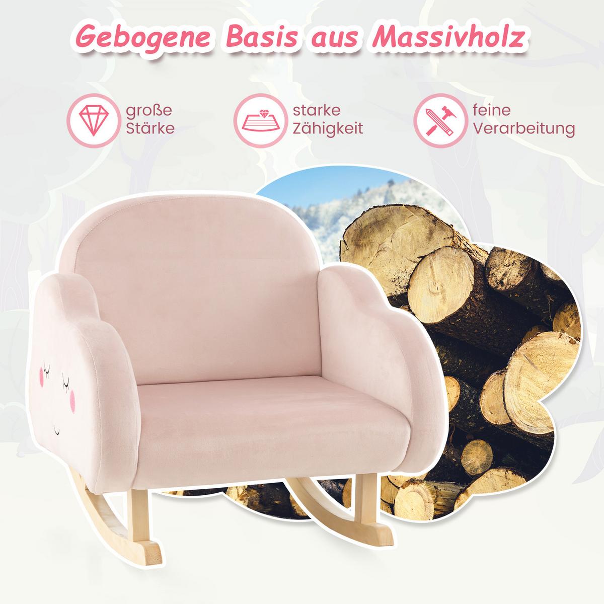 KINDERSOFA 51cm Pink - Pink, Textil (51/51/50cm) - COSTWAY
