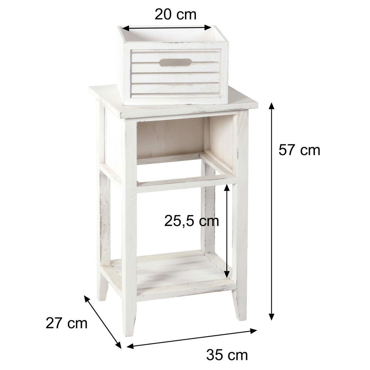 KOMMODE SCHUBLADE SHABBY-LOOK Cremeweiß - Weiß, Holz (38/61/30cm) - MCW