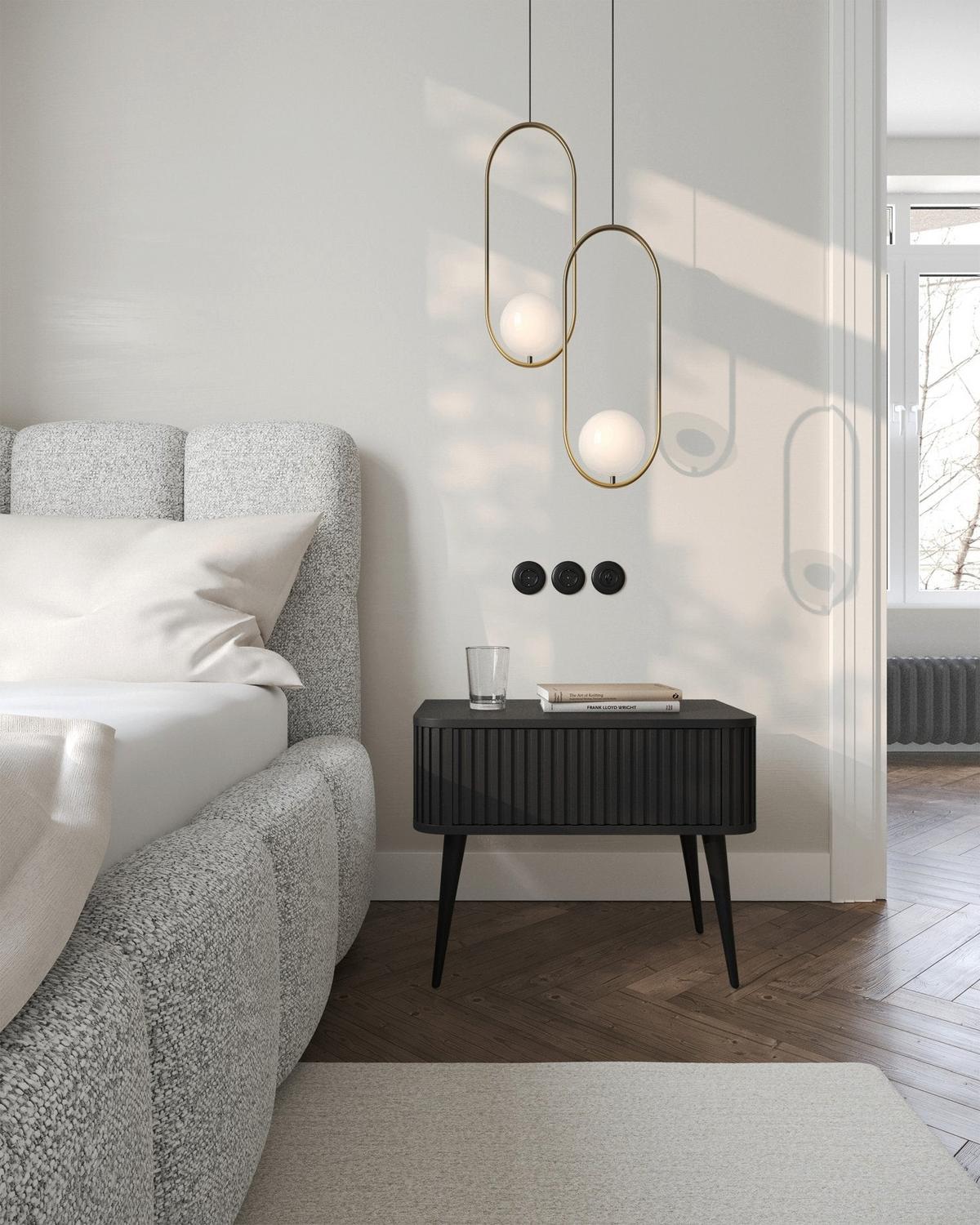 NACHTTISCH Ovarlo Schwarz 63 cm - Schwarz, Holzwerkstoff/Metall (63.2/49.2/38cm) - Selsey