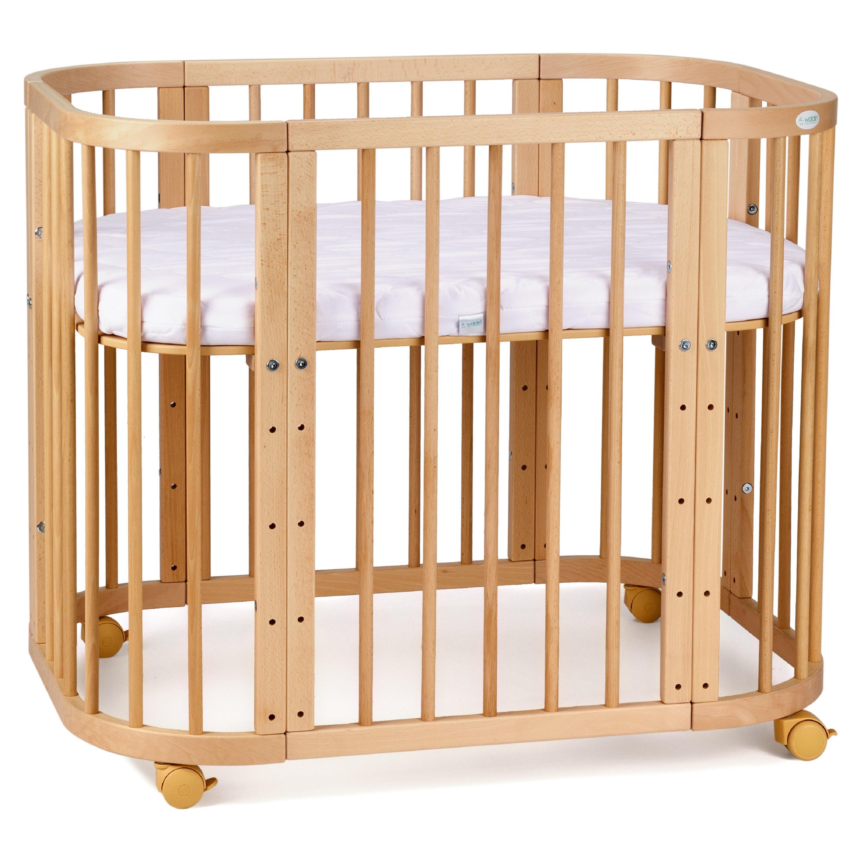 BABYBETT NATUR, 5in1 mit Matratze - Naturfarben, Holz (65.5/92cm) - waldin