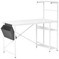 SCHREIBTISCH Weiß 120/60 cm mit Stauraum Aramingo - Weiß, Holzwerkstoff (60/120/120cm) - Beliani