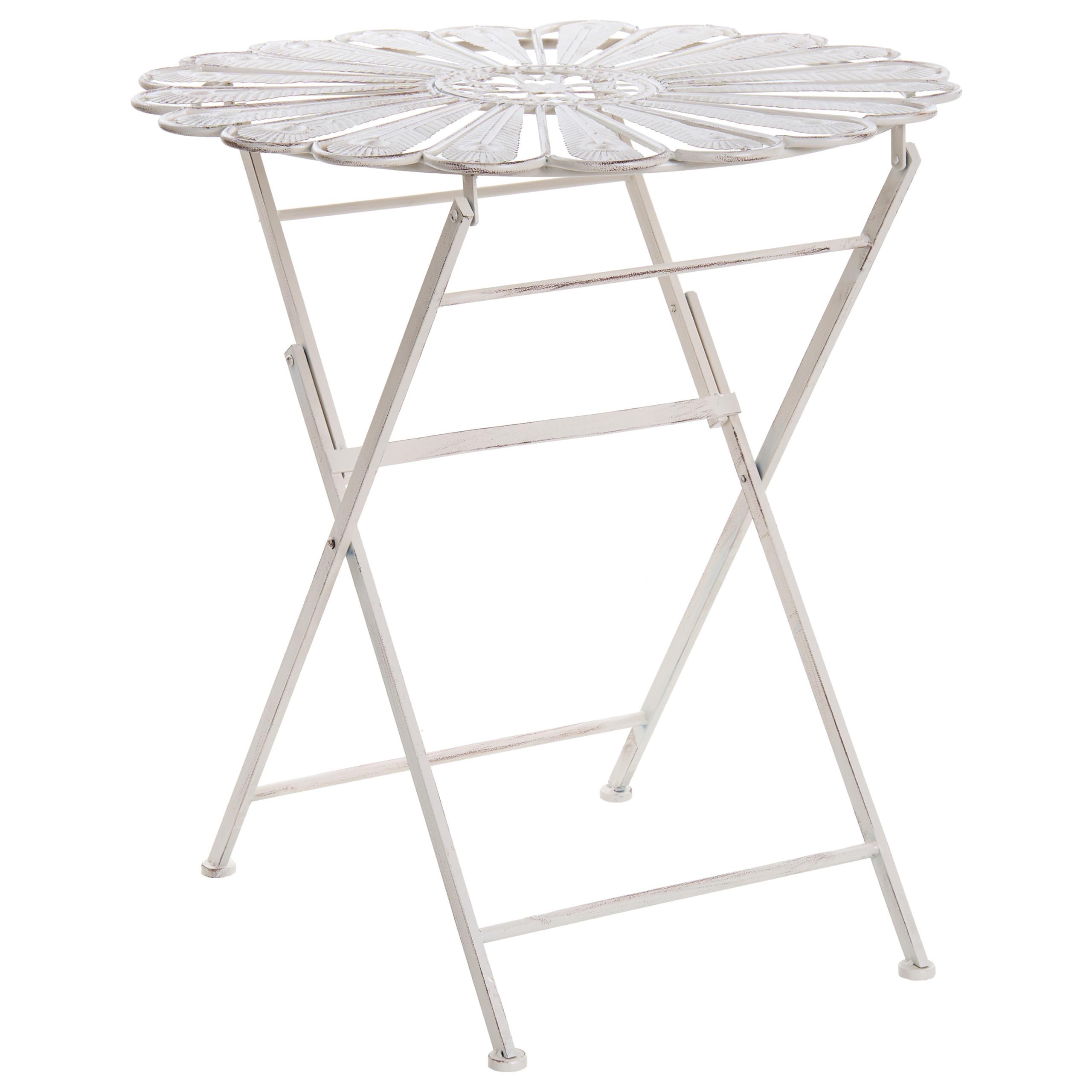 BISTROTISCH 71/71 cm Metall Cremeweiß Pavia - Weiß, Metall (71/71/76cm) - Beliani