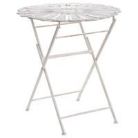 BISTROTISCH 71/71 cm Metall Cremeweiß Pavia - Weiß, Metall (71/71/76cm) - Beliani