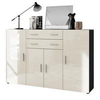 HIGHBOARD Aron Fronten in Creme Hochglanz - Creme, Holzwerkstoff (166.5/106.5/35cm) - Vladon