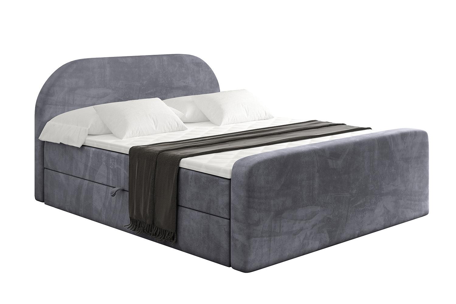 BOXBETT mit Matratze und Lattenrost - NOX-Z - 120x200 - Dunkelgrau Casablanca - Dunkelgrau, Holzwerkstoff (120/200cm) - ALTDECOR