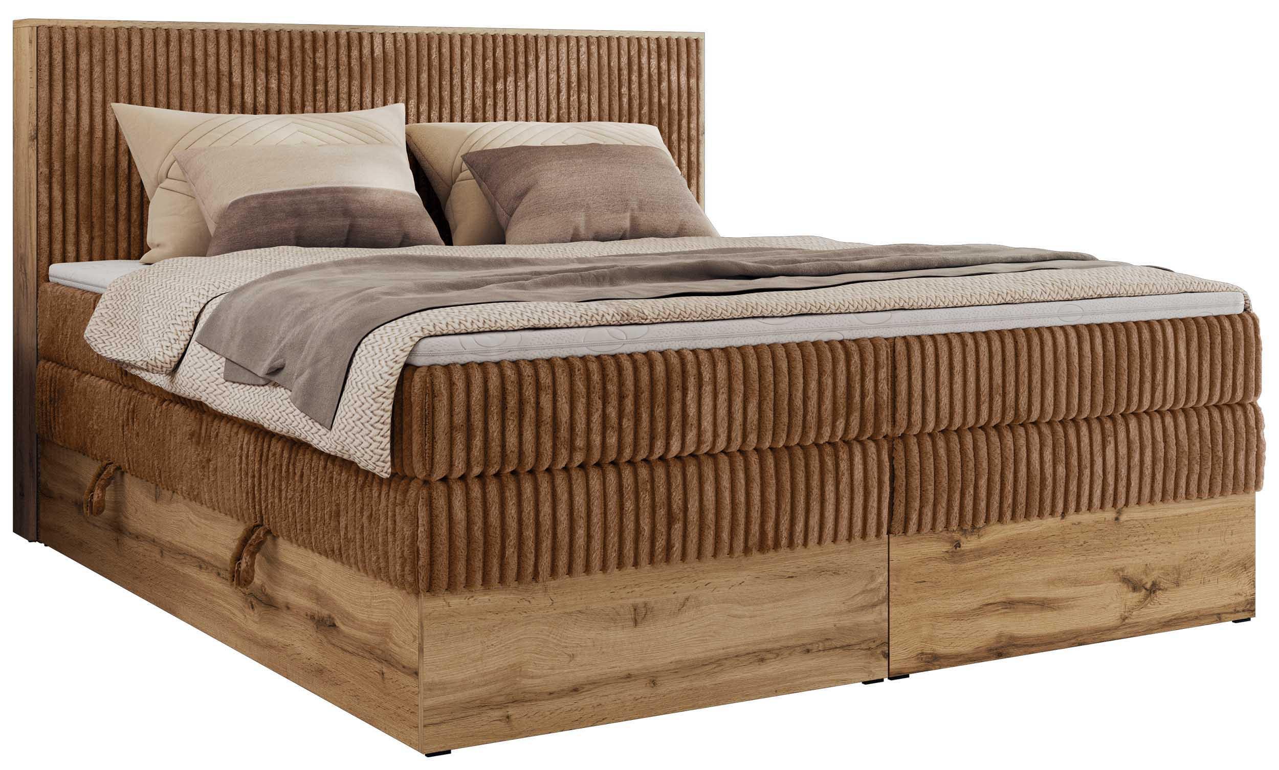 BOXBETT WOOD CLASSIC KING 160/200 - Orange Cord - H3 - Orange, Textil (160/200cm) - MKS