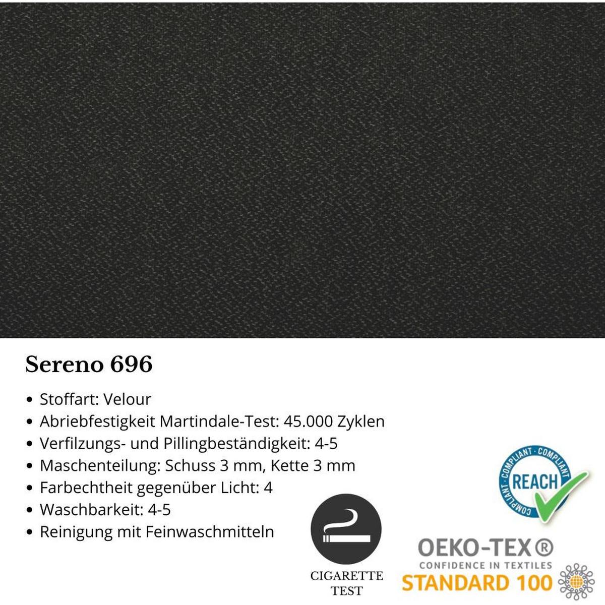 ECKSCHLAFSOFA Mori graphit - Graphitfarben/Schwarz, Kunststoff/Textil (250/155cm) - Beautysofa