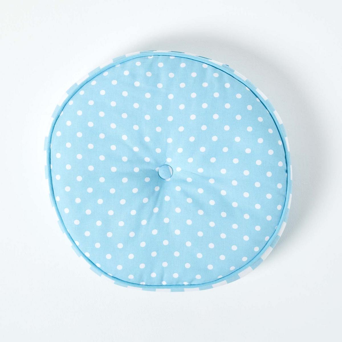 BODENKISSEN blau, Punkte & Streifen ? 43/7 cm - Blau, Textil (43/43/7cm) - Homescapes
