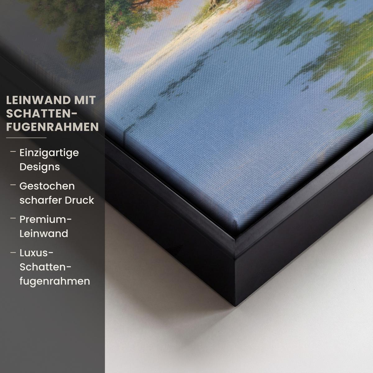 LEINWAND Bilder mit Rahmen - Baum - Jahreszeiten - Winter - Landschaft - 20x30 - Multicolor, Textil (20/30cm) - MuchoWow