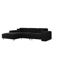 ECKSOFA Gloria In Tiffani - Schwarz, Holzwerkstoff/Textil (165/266cm) - Fun Möbel