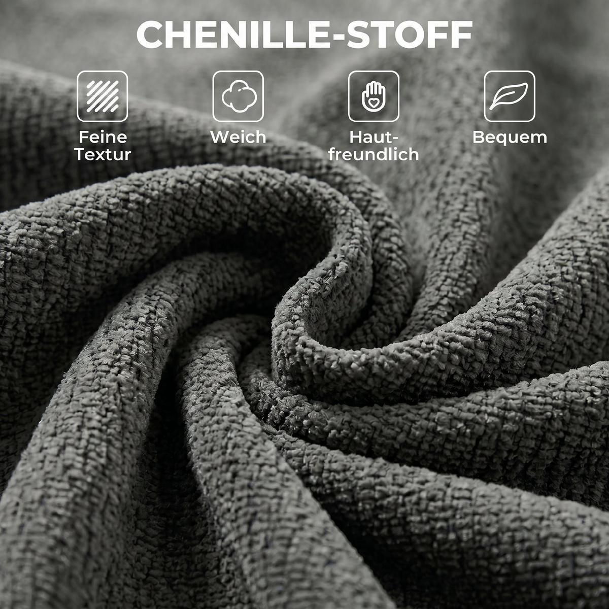 BODENSESSEL Chenille Grau - Grau, Textil (97/70/97cm) - HOMCOM