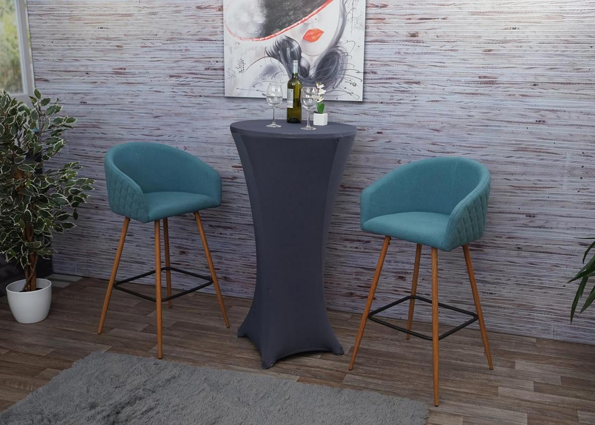 BARHOCKER Türkis 2er-Set - Türkis, Textil (53/100/50cm) - MCW