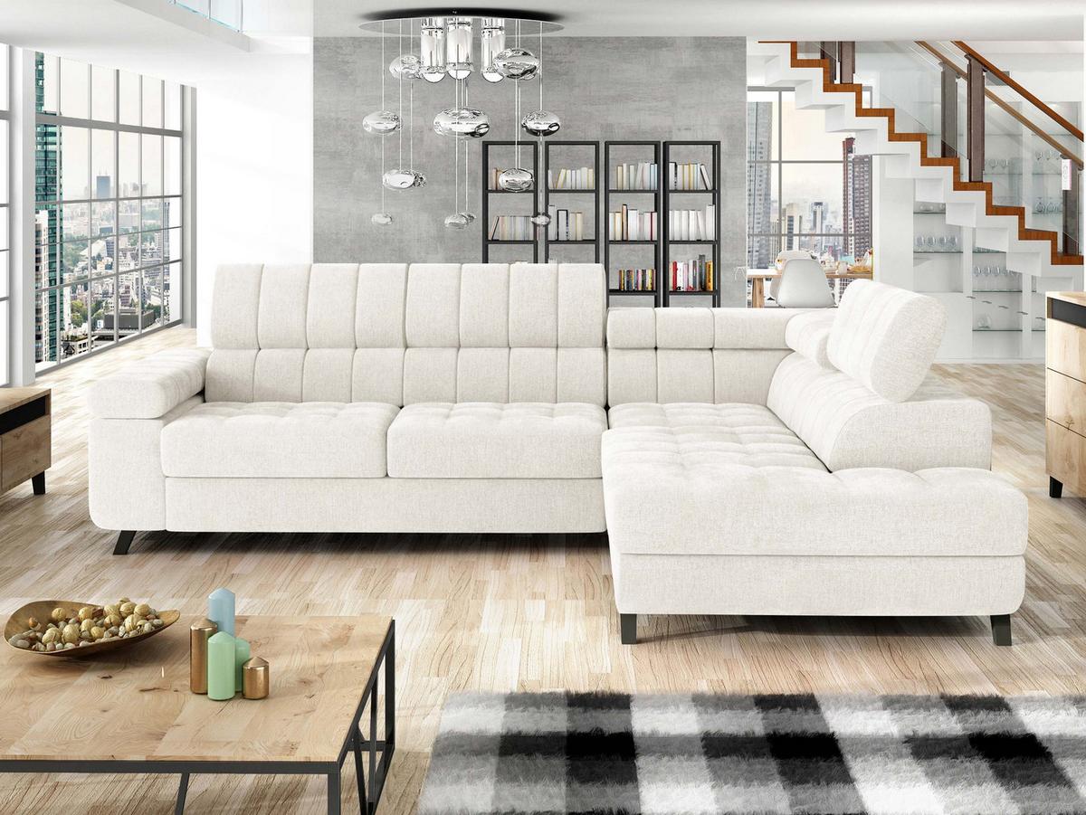 ECKSOFA Nord, Seite: Rechts - Schwarz/Naturfarben, Holz/Textil (264/203cm) - MIRJAN24