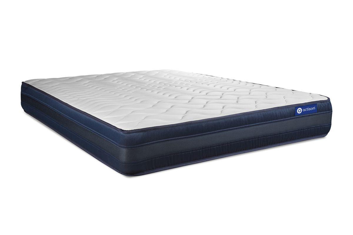 BETT Actimemo tech Memory-Schaum 130 x 220 cm h4 - Kit Bettgestell Weiß - Beige/Weiß, Karton/Holz (130/220cm) - ACTISOM