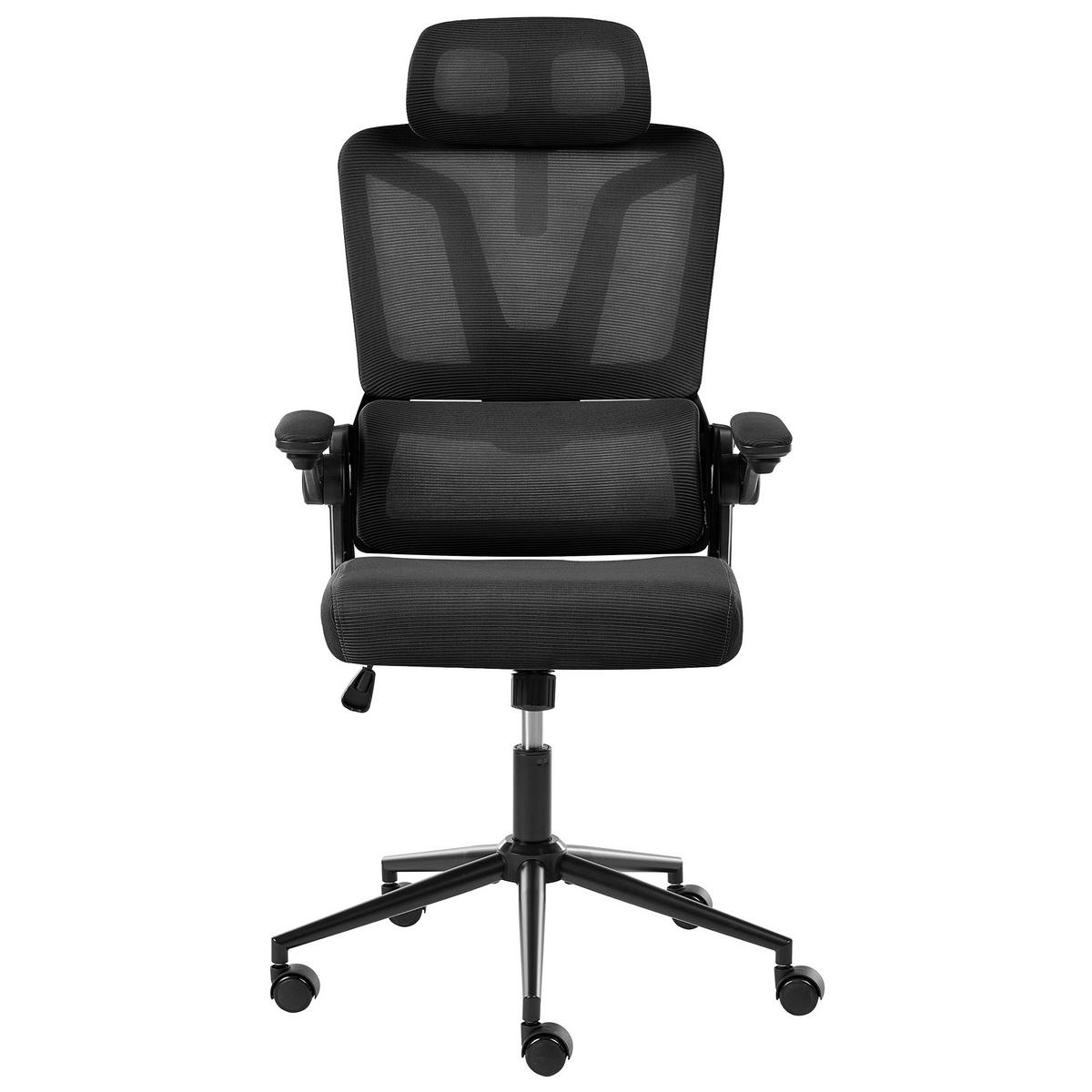 BÜROSTUHL Schwarz Kryos - Schwarz, Textil (64/116/64cm) - Beliani