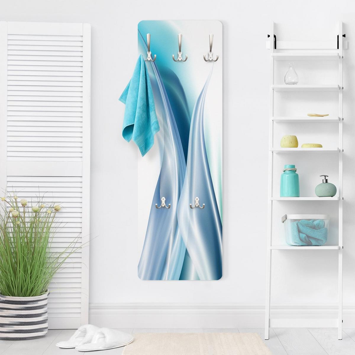 WANDGARDEROBE - Blue Dust 34/105 cm - Blau, Holzwerkstoff (34/105/1.6cm) - Bilderwelten