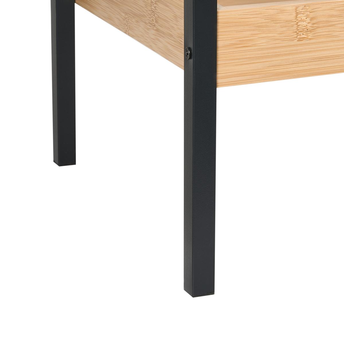 REGAL mit 3 Ebenen Bambus Hellbraun Tajzara - Hellbraun/Schwarz, Holz (30/90/30cm) - Beliani