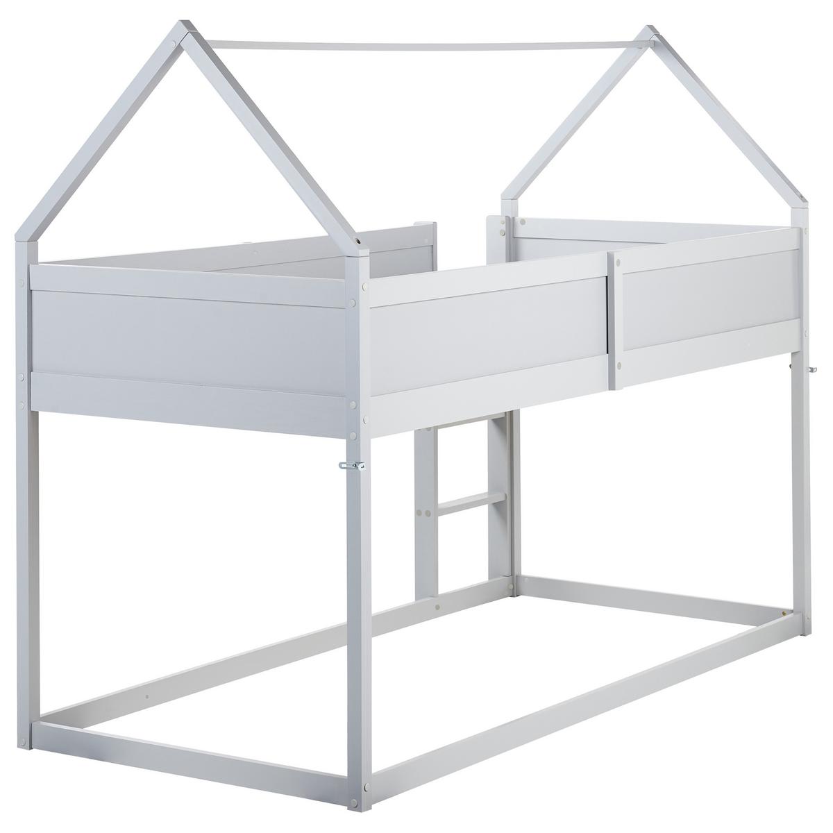HALBHOCHBETT 90x200 cm Grau Dienne - Grau, Holz (90/200cm) - Beliani