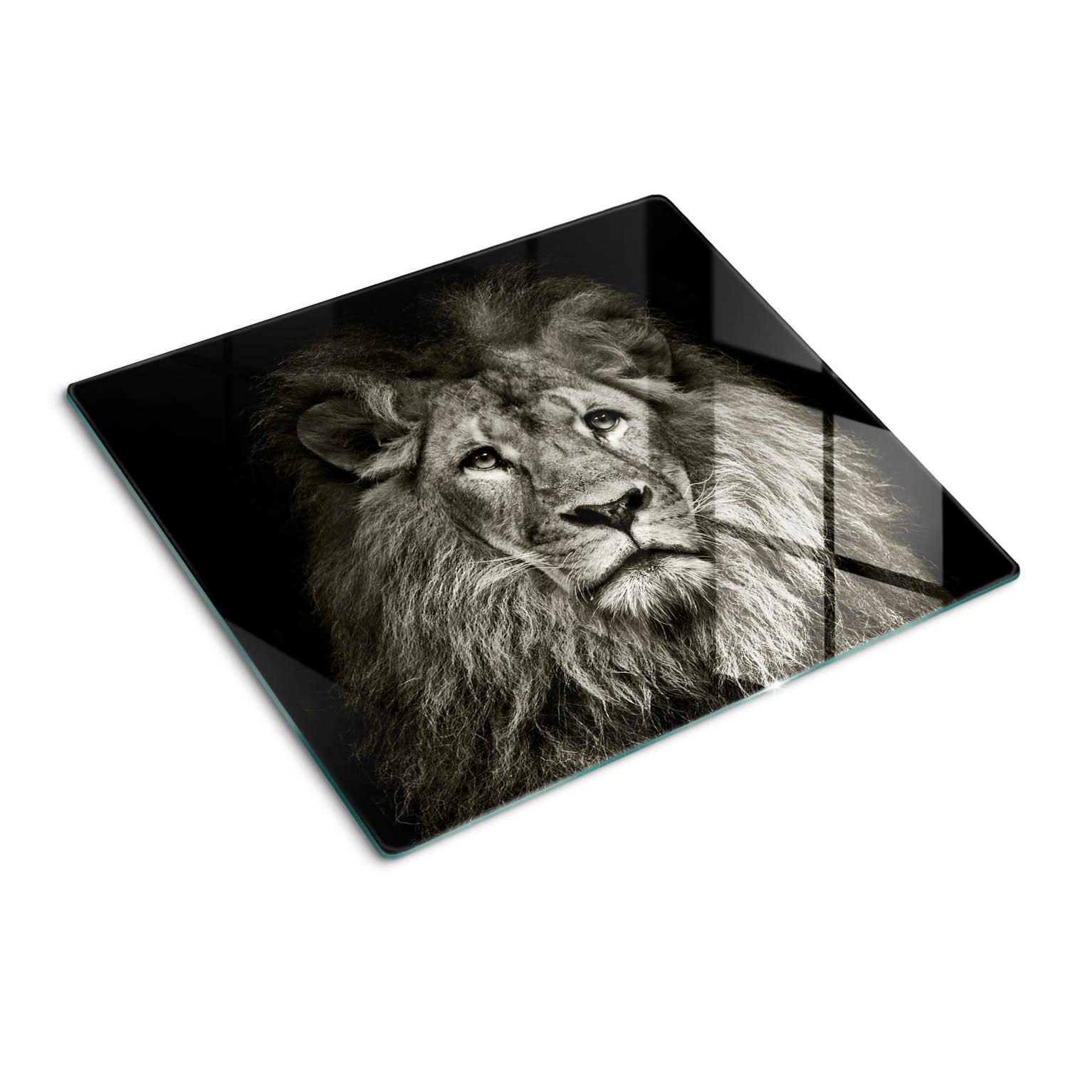 GLASPLATTE 60x52 cm Löwe - Braun/Hellgrün, Glas (60/0.4/52cm) - TULUP