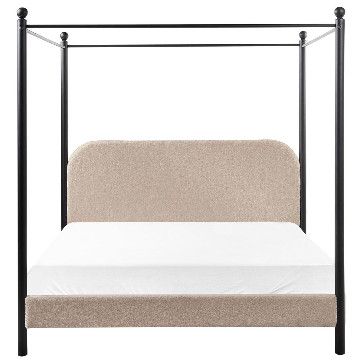 HIMMELBETT 160x200 cm Beige Dannemois - Taupe, Textil (160/200cm) - Beliani