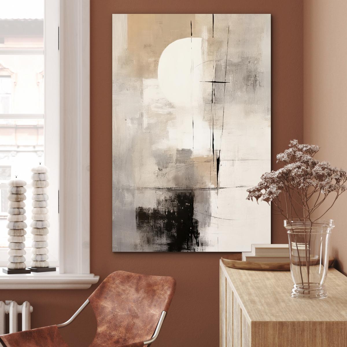 METALLBILD Abstrakt - Kunst - Grau 80x120 cm - Hellgrau, Metall (80/120cm) - MuchoWow