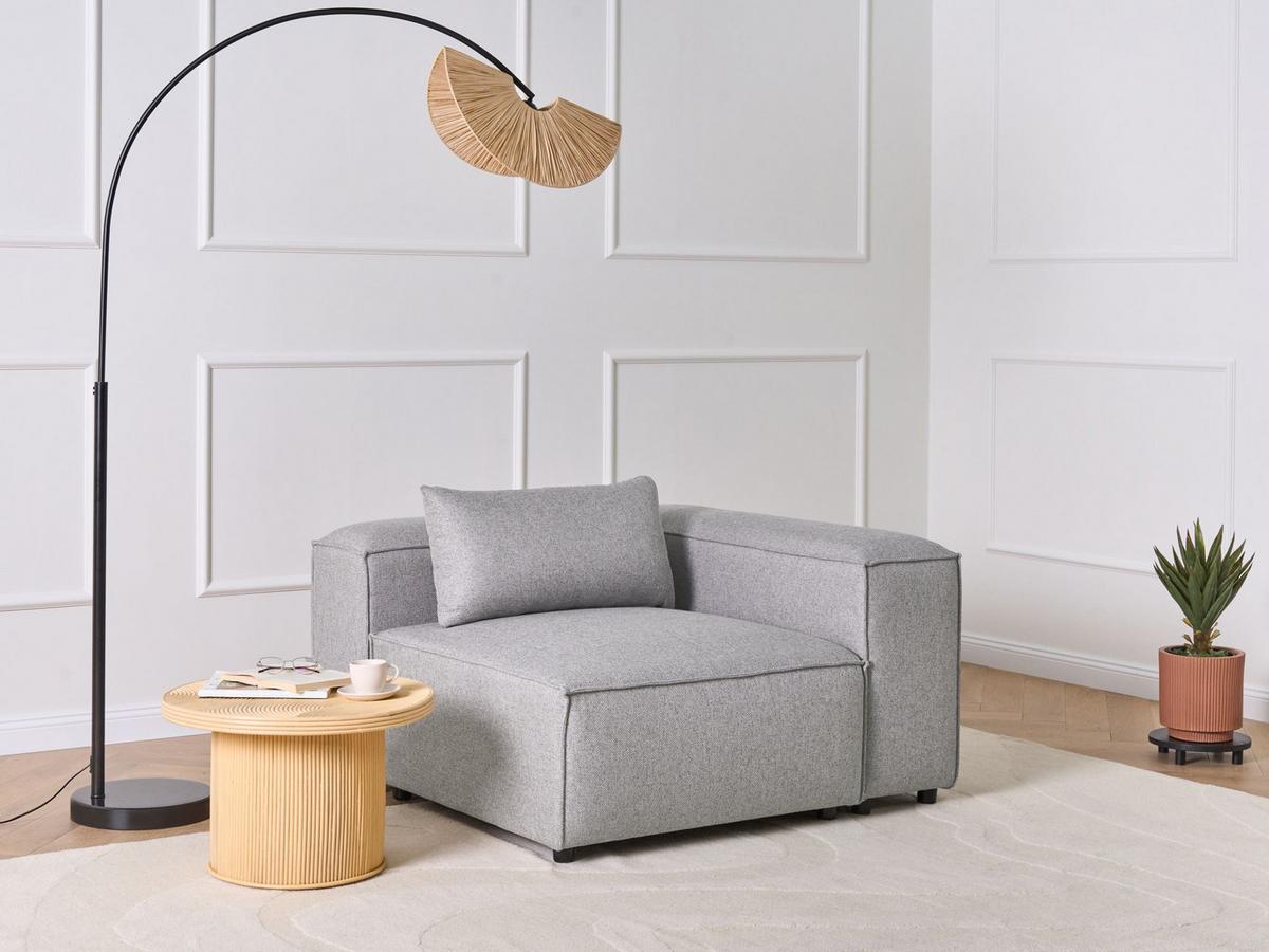 ECKMODUL Grau symmetrisch Brande - Dunkelgrau, Textil (123/70/121cm) - Beliani