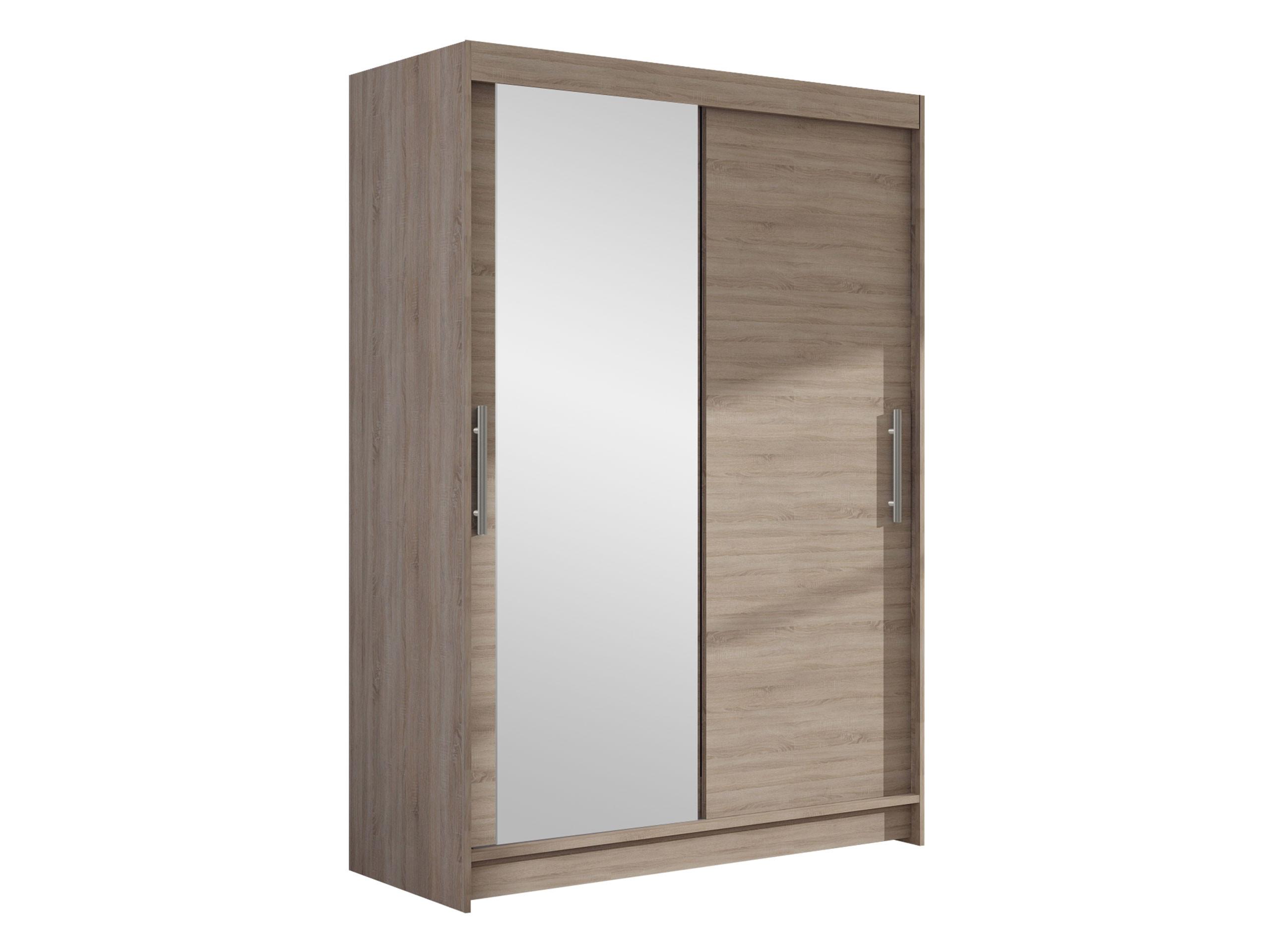 KLEIDERSCHRANK Miami VI - Silberfarben/Trüffeleichefarben, Holzwerkstoff/Kunststoff (120/200/58cm) - MIRJAN24