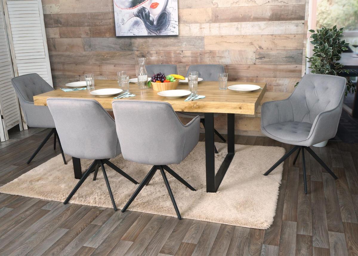 ESSZIMMERSTUHL Grau 2er-Set - Grau, Textil (55/87/60cm) - MCW