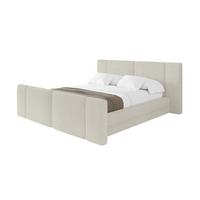 POLSTERBETT mit Bettkasten, Fußteil und Lattenrost, Bett mit Matratze H3/H4 - TEVO-Z 140x200 Creme - Sahara, Holzwerkstoff/Textil (140/200cm) - ALTDECOR