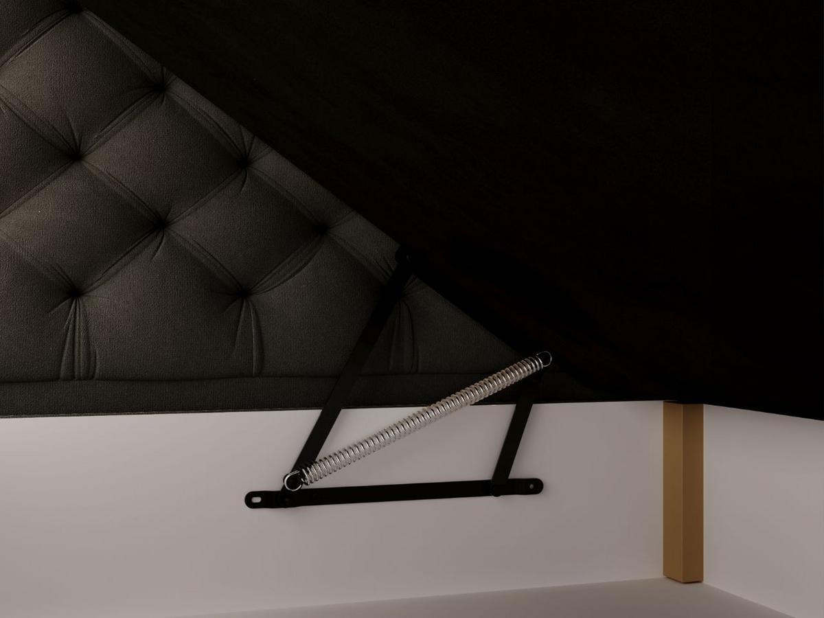 BOXBETT Bergamo 140x200 Dunkelgrau - Dunkelgrau/Schwarz, Holz/Textil (140/200cm) - Graingold