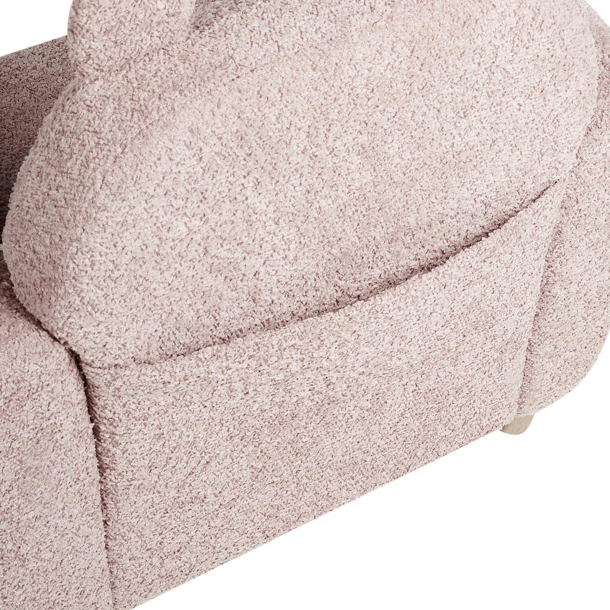 KINDERSESSEL Nilpferd Bouclé Pastellrosa Maribo - Pink, Textil (61/59/44cm) - Beliani